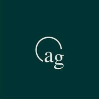 ag initiale monogramme logo avec cercle style conception vecteur