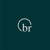 br initiale monogramme logo avec cercle style conception vecteur