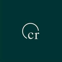 cr initiale monogramme logo avec cercle style conception vecteur