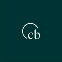 cb initiale monogramme logo avec cercle style conception vecteur