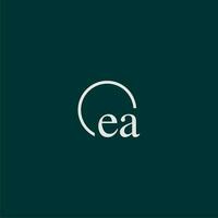 ea initiale monogramme logo avec cercle style conception vecteur