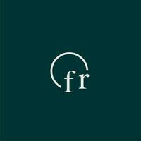 fr initiale monogramme logo avec cercle style conception vecteur