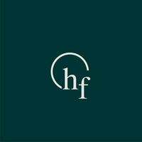 hf initiale monogramme logo avec cercle style conception vecteur