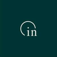 dans initiale monogramme logo avec cercle style conception vecteur