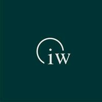 iw initiale monogramme logo avec cercle style conception vecteur