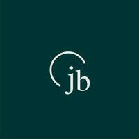 jb initiale monogramme logo avec cercle style conception vecteur