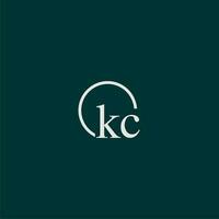 kc initiale monogramme logo avec cercle style conception vecteur