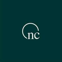 NC initiale monogramme logo avec cercle style conception vecteur