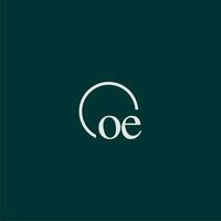 oe initiale monogramme logo avec cercle style conception vecteur