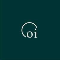 oi initiale monogramme logo avec cercle style conception vecteur