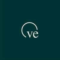 ve initiale monogramme logo avec cercle style conception vecteur