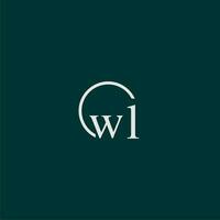 wl initiale monogramme logo avec cercle style conception vecteur