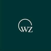 wz initiale monogramme logo avec cercle style conception vecteur