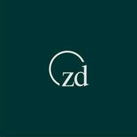 zd initiale monogramme logo avec cercle style conception vecteur