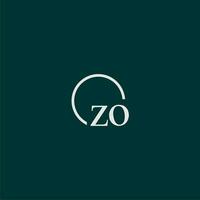 zo initiale monogramme logo avec cercle style conception vecteur