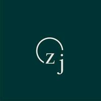 zj initiale monogramme logo avec cercle style conception vecteur