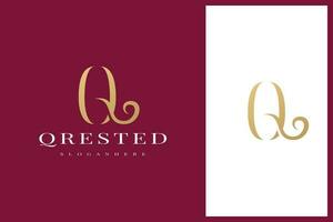 élégant Facile minimal luxe lettre q logo conception vecteur