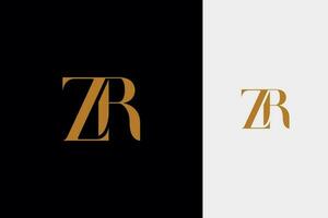 élégant Facile minimal luxe empattement Police de caractère alphabet lettre z combiné avec lettre r logo conception vecteur