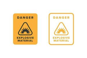 explosif icône signe conception vecteur, explosifs danger avertissement icône planche vecteur