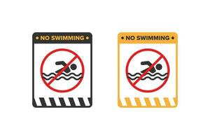 non nager icône signe vecteur conception, dangereux zone icône planche pour nager activité