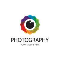 photographie appareil photo logo vecteur icône modèle de conception isolé sur fond noir