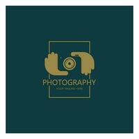 photographie appareil photo logo vecteur icône modèle de conception isolé sur fond noir