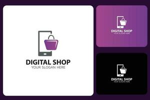 mobile numérique magasin logo conception modèle vecteur