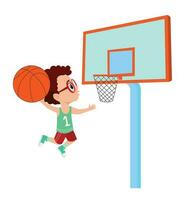 vecteur illustration de enfant en jouant basketball