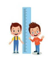mesure de la hauteur pour les petits enfants vecteur