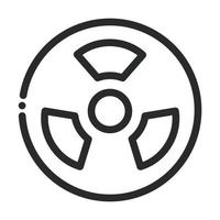 symbole de médecine nucléaire science de laboratoire et icône de style de ligne de recherche vecteur