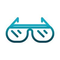 lunettes de protection science de laboratoire et icône de style dégradé de recherche vecteur