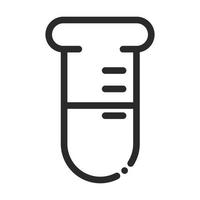 icône de style de ligne de recherche et de science de laboratoire de tube à essai de chimie