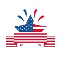 4 juillet fête de l'indépendance drapeau américain star célébration patriotique icône de style plat vecteur