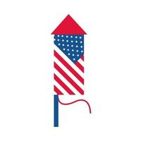 4 juillet fête de l'indépendance feu d'artifice célébration du drapeau américain icône de style plat vecteur