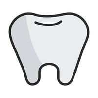 icône de ligne médicale et de remplissage de soins de santé d'assistance de dentiste de dent vecteur