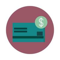 icône de style de bloc d'argent de crédit ou de débit de carte bancaire de banque mobile vecteur