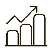 Statistiques Graphique Croissance Flèche Affaires Financières Bourse Icône De Style Ligne vecteur