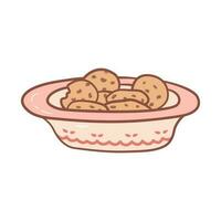 sucré biscuits avec Chocolat dans une bol. griffonnage dessin animé style. vecteur illustration isolé sur une blanc Contexte