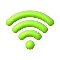 vert Wifi icône. 3d réaliste sans fil réseau vecteur illustration.