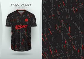 des sports arrière-plans, Jersey, football maillots, fonctionnement maillots, courses maillots, grunge motifs, noir et rouge. vecteur