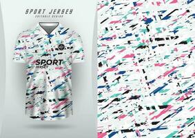 Contexte pour des sports Jersey, football Jersey, fonctionnement Jersey, courses Jersey, coloré polygonal modèle sur blanc Contexte. vecteur