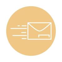 icône de style de bloc de livraison postale adresse enveloppe de courrier rapide vecteur