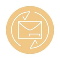 courrier enveloppe lettre service fret expédition livraison bloc style icône vecteur