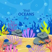 concept de la journée mondiale des océans vecteur