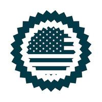 joyeuse fête de l'indépendance drapeau américain célébration insigne national icône de style silhouette vecteur