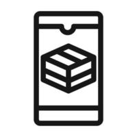 livraison fret service logistique smartphone boîte en carton app icône de style de ligne en ligne vecteur