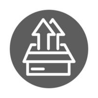 icône de style de bloc de boîte en carton ouverte logistique de service de fret de livraison vecteur
