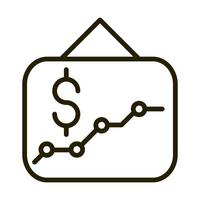 rapport graphique de présentation icône de style de ligne de marché boursier d'affaires financières vecteur