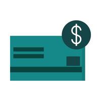 icône de style plat de crédit ou de débit de carte bancaire bancaire mobile vecteur