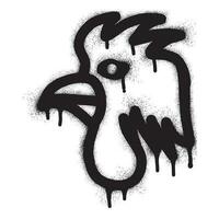 coq icône graffiti avec noir vaporisateur peindre vecteur